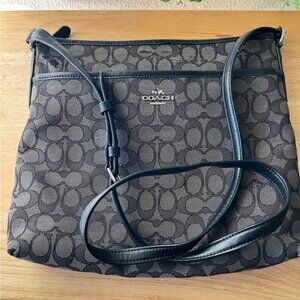 Coach Black and Gray Signature Crossbody Bag